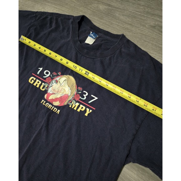 Vintage Disney Grumpy T-Shirt Mens XL Blue Double-Sided Cotton - Picture 8 of 8